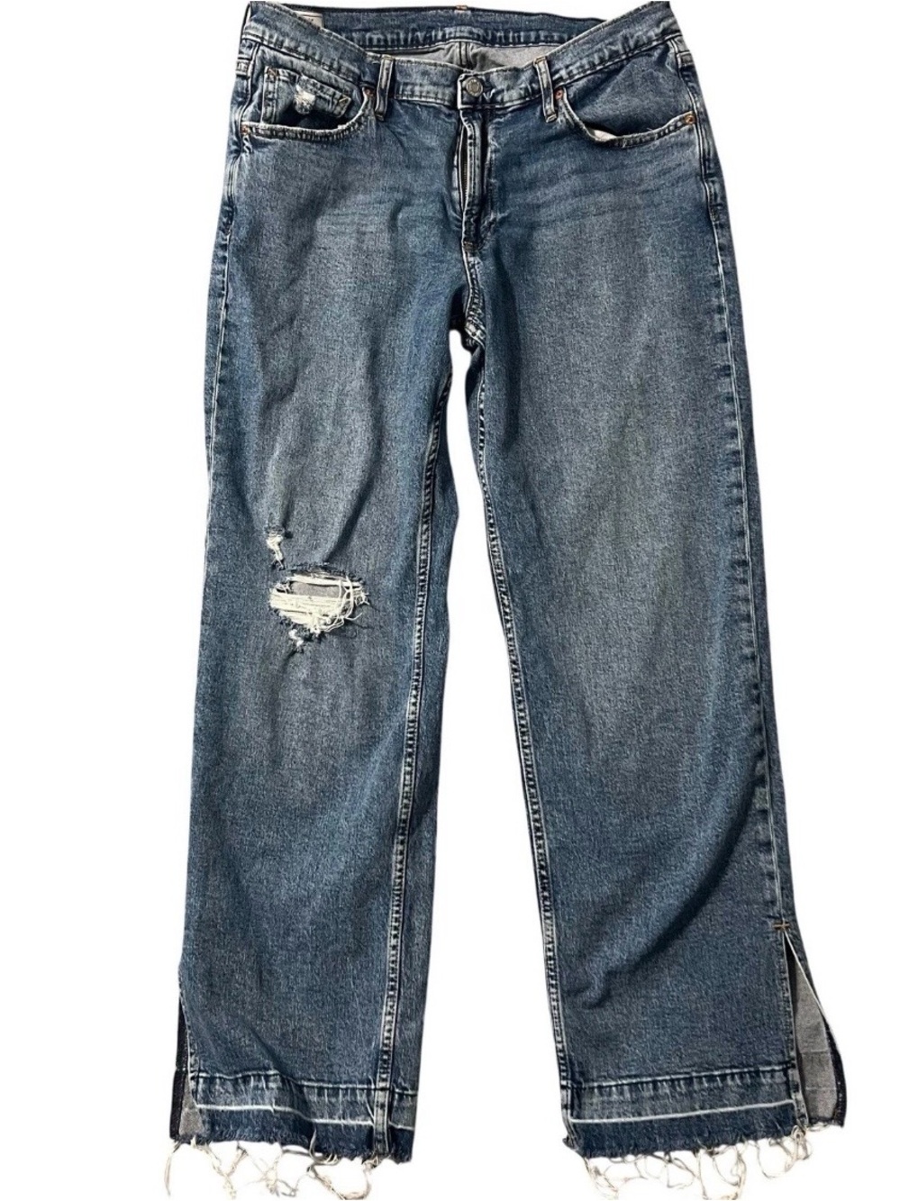 GAP Jeans Wom 31/12R (31x29.5) 90s Loose Mid Rise Vintage Destroy Ripped Grunge